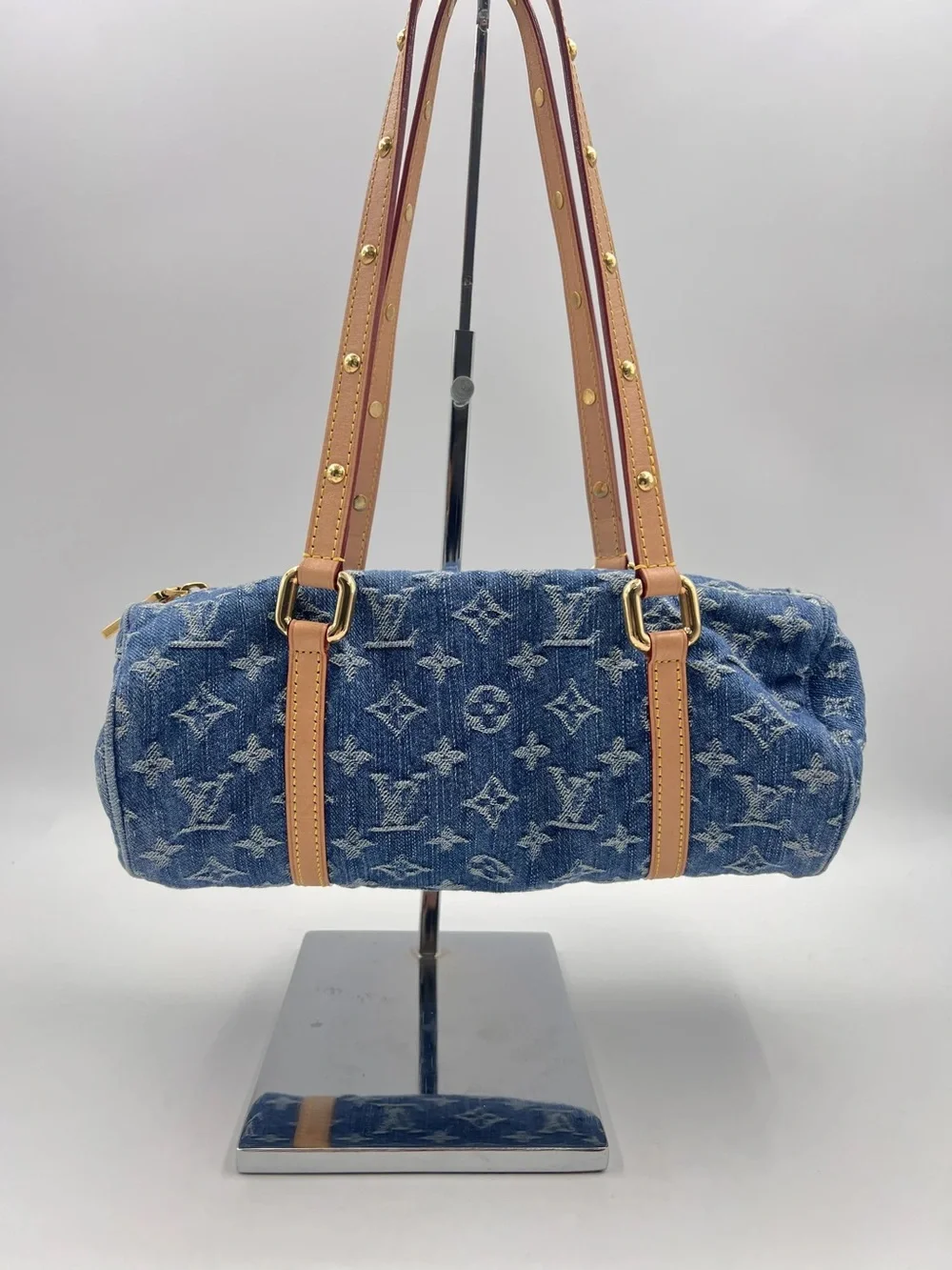 ‼️Authentic Louis Vuitton Denim Monogram Papillon Shoulder Bag With Mini Bag